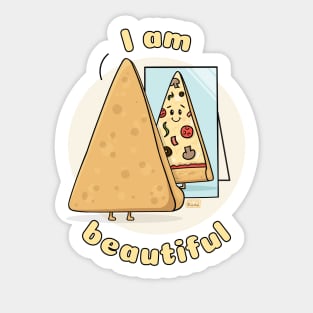 I am beautiful | Pizza Mirror Sticker